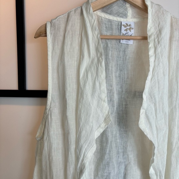 Matchpoint USA Linen Semi sheer long open vest. Women’s Large - Picture 11 of 15